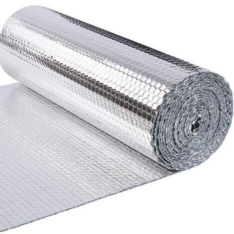 Film isolant thermique double couche en feuille d'aluminium, argenté, 0,6 x 3 m, une pièce, idéal pour les fenêtres et les radiateurs de voiture.
