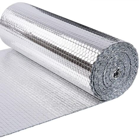 Film isolant thermique double couche en feuille d'aluminium, argenté, 0,6 x 6 m, une pièce, idéal pour les fenêtres et les radiateurs de voiture.