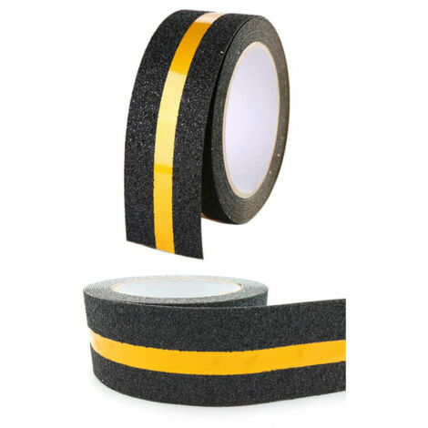 Film lumineux noir bande antidérapante ceinture de sécurité d'escalier plancher coulissant intérieur et extérieur 1 pièce 5m  5cm bande réfléchissante jaune