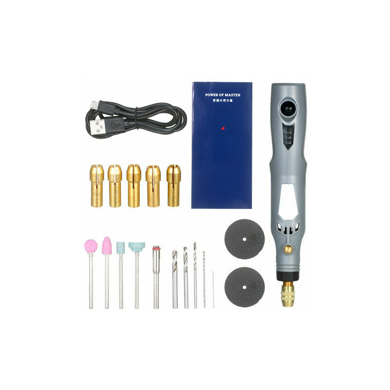 XVX Handheld Electrique Grinder Kit Outil Rotatif Power Rechargeable 3 En 1 Polisseuse Driller Moulin Pen Kit Machine Avec Micro Usb Cable 21Pcs