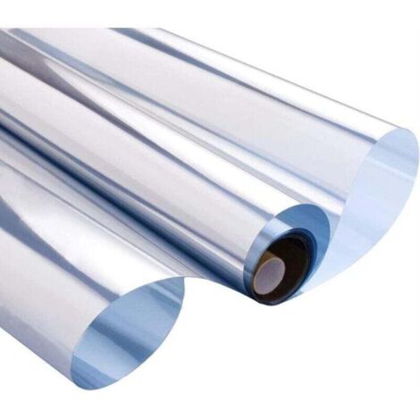 Film miroir autocollant pour fenêtre, isolation thermique, vitrail, argent, 90 x 100 cm