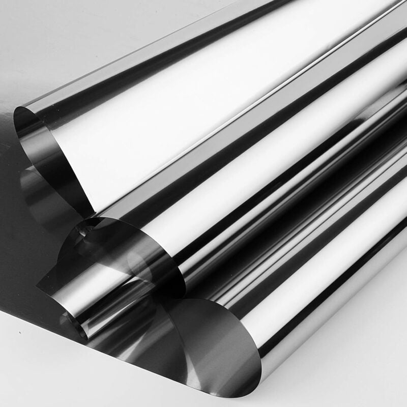 Film occultant argenté pour fenêtre, film de confidentialité unidirectionnel, format 44,5 x 200 cm