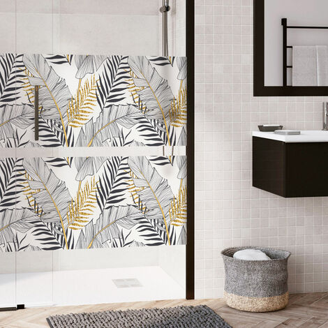 Film occultant pour fenêtres 40x200cm – Feuilles de palmier chic – Limite visibilité et laisse passer lumière douce
