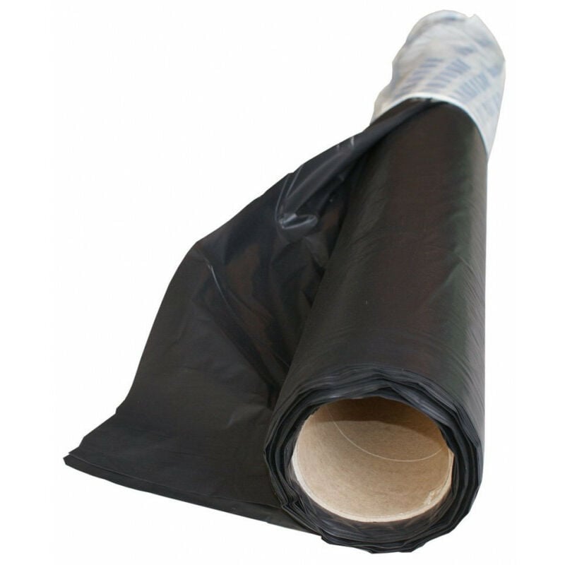 Film plastique d'étanchéité sous-dalle en polyéthylène noir Type 300, 6x25m