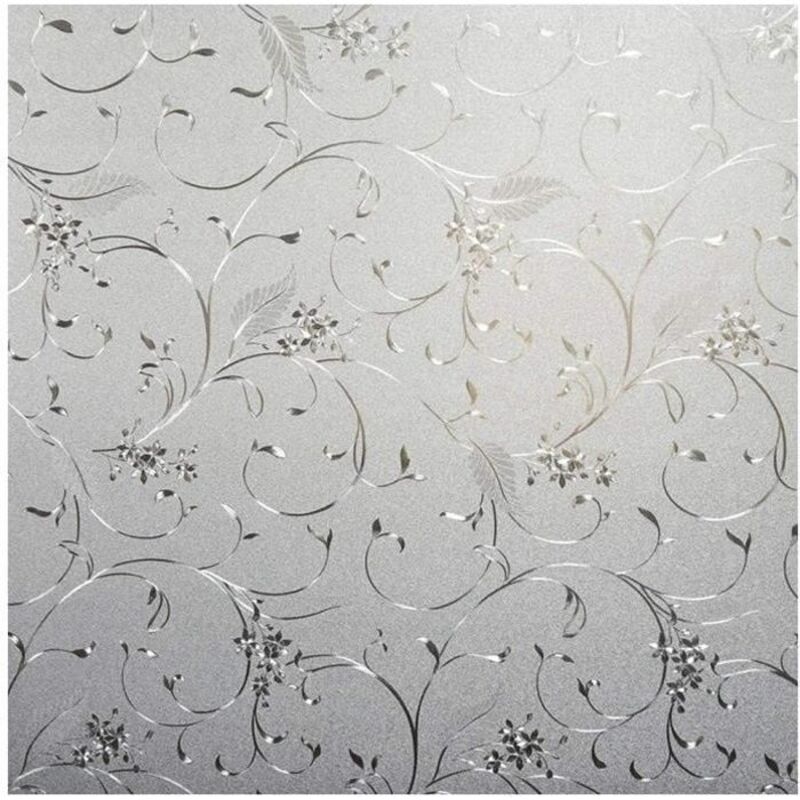 Film pour Fenêtre Protége Intimité Dépoli Opaque Electrostatique Autocollant de Fenêtre Film Anti-Uv Anti Regard,Blanc,45x200cm