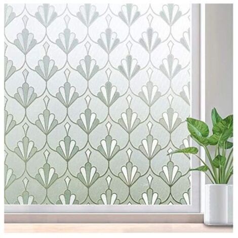 Film pour Vitre Electrostatique, Film Fenetre Anti Regard Occultant Fenêtre Non Adhésif Reutilisable Dépoli Opaque Motif Fleur, Bureau Maison Salle de Bain Chambre Cuisine 40x200cm