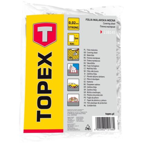 Film protecteur Topex 23b145 résistant déchirure 4x5 m