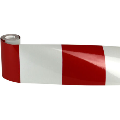 Film rétroréfléchissant 3m x 100mm hachuré droit Rouge/Blanc - 3340020