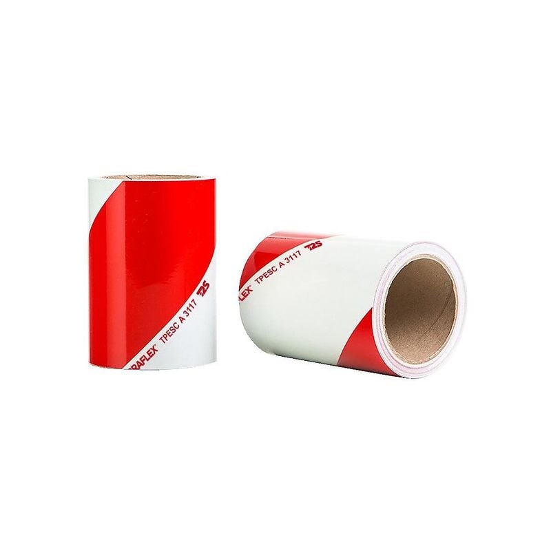 Film rétroréfléchissant Classe A pour véhicules, rouge/blanc, 9 m x 14 cm, kit de 2 rouleaux gauche/droite - T2S