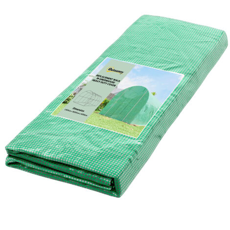 Film serre 4x2 m film jardin imperméable porte 8 fenêtres protection UV polyéthylène vert résistant déchirures