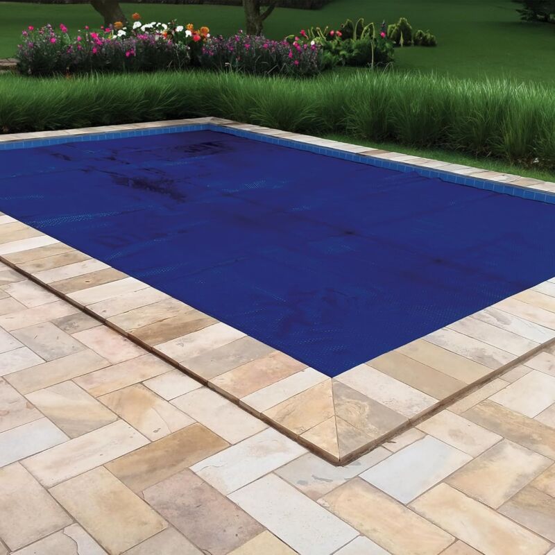 Film solaire de piscine flottant PE 600x300 cm Noir et bleu