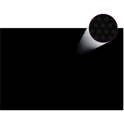 Film solaire de piscine PE rectangulaire flottant 6x4 m Noir