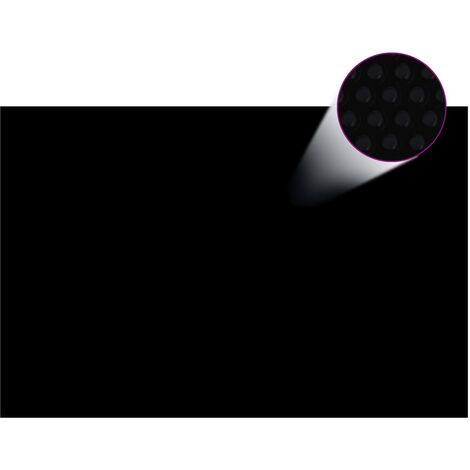 Film solaire de piscine PE rectangulaire flottant 6x4 m Noir - Noir