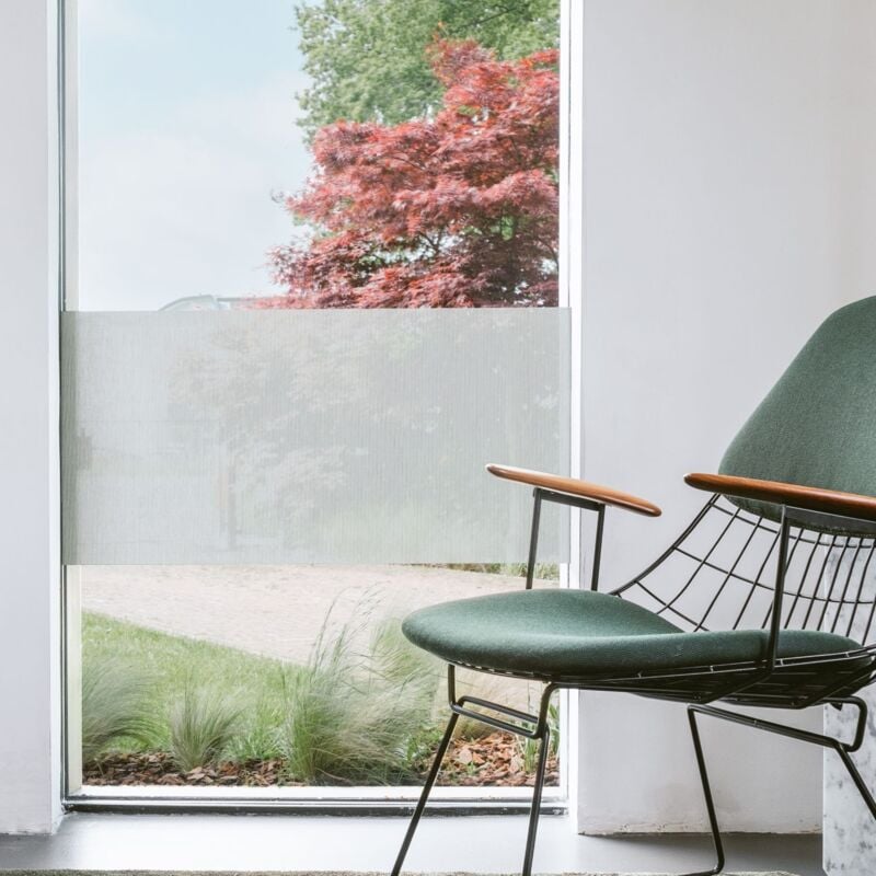 Madecostore - Film textile tamisant pour fenêtre - Gris - L45 x Hcm