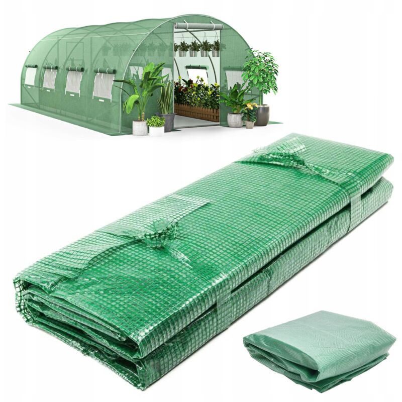 Film tunnel pour serre avec fenêtres, myoskinet, vert, 2x4,5 m