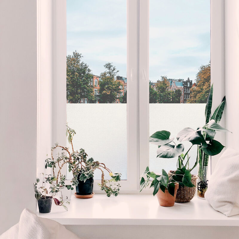 Film vitrostatique pour vitre Décoratif Brouillard opaque uni 150 x 67,5cm Blanc