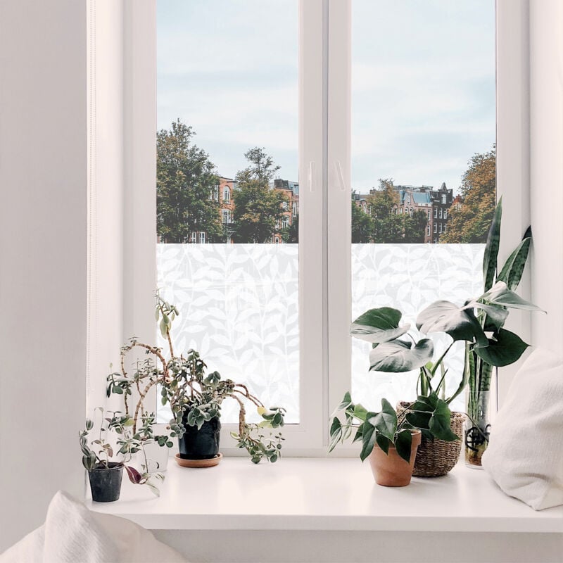 Film vitrostatique pour vitre Décoratif extra-lisse Feuillage 150 x 45cm Semi-transparent