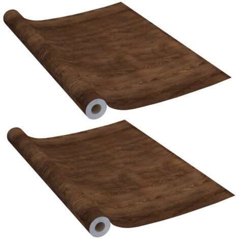 Films autoadhésifs pour portes 2 pcs Chêne foncé 210x90 cm PVC CFW71258