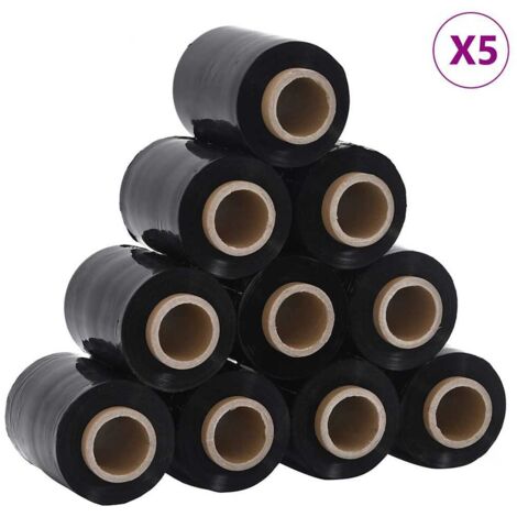 Films étirables 50 pcs noir 23 μm 10 cm x 150 m CFW846767