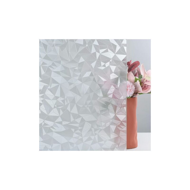 Films pour Vitres Film Électrostatique Film Décoratif de Fenêtre Anti Regard Film Occultant de Vitre Réutilisable Blocage des uv 60x200cm