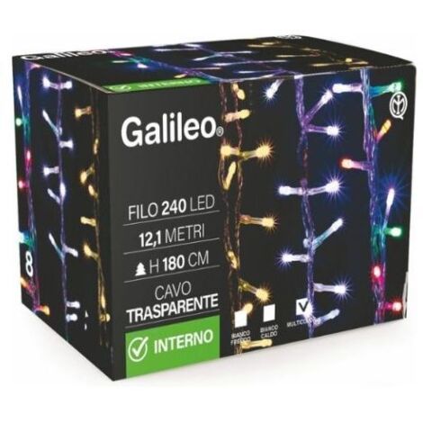 FILO 240 LED MULTICOLOR PER INTERNO CON FILO TRASPARENTE