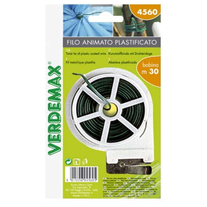 Filo Animato Plastificato Bobina 30 Metri X Legare Piante Fiori Ort...