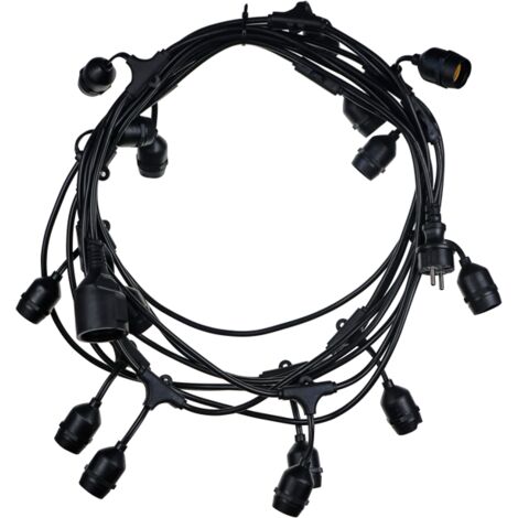 Filo catena luci nero 10 metri 220-240v fiesta led century fstan-2202700