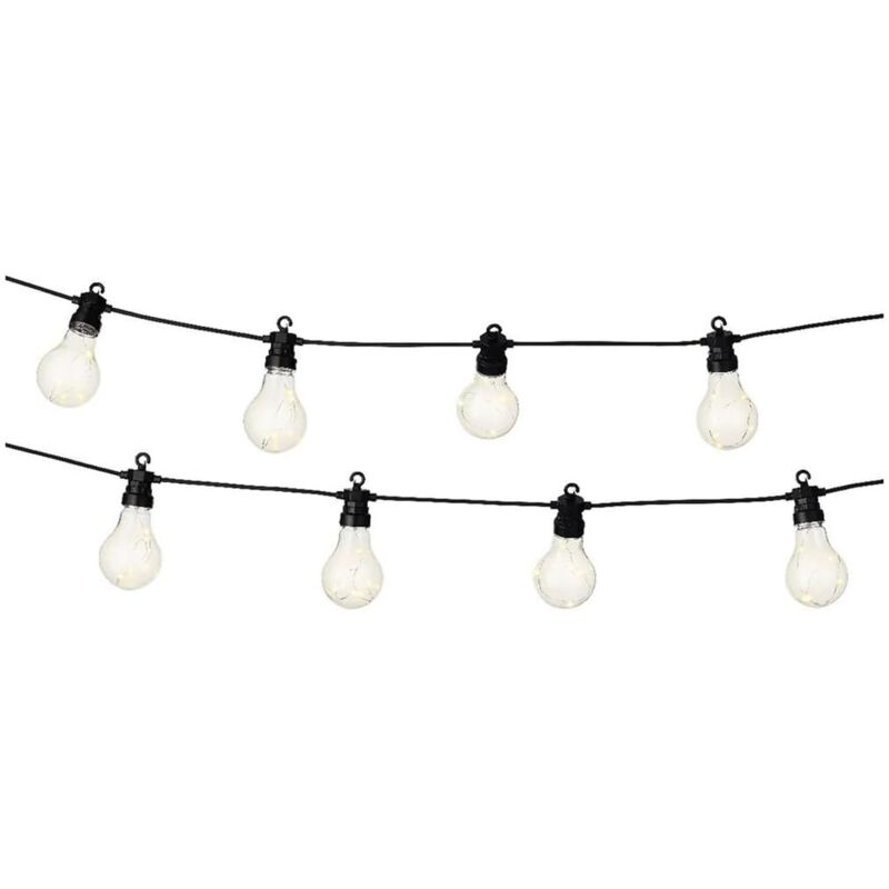 Filo Nero 20 Lampadine Luci Led Caldo a Bulbo