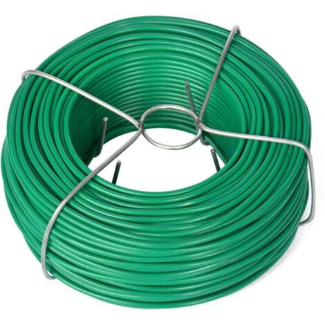 Filo da giardino, diametro: 2 mm, 50 m, plastica, verde, rivestito, per fiori, piante, fai da te, arrotolato