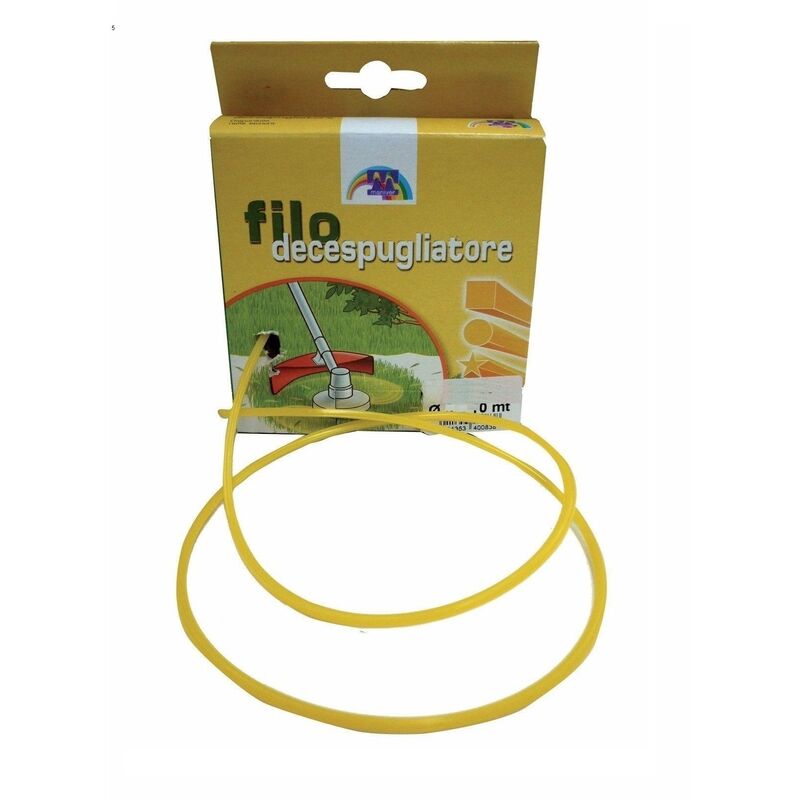 Filo in nylon decespugliatore quadrato tondo giallo tagliaerba rasaerba bordi LUNGHEZZA MT 50 - MISURA MM. 3 - FORMA QUADRATO