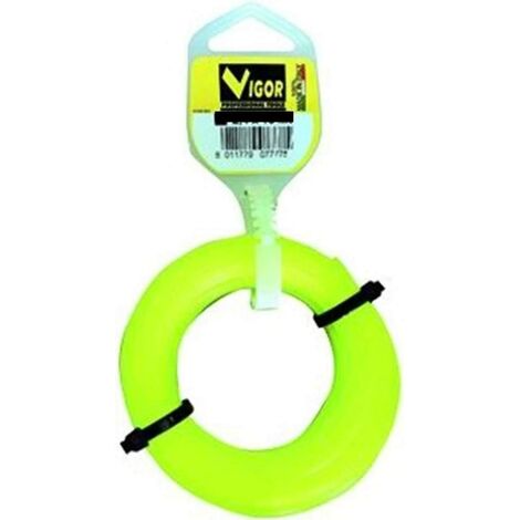 FILO DECESPUGLIATORE TAGLIABORDI VIGOR QUADRO IN NYLON GIALLO METRI 15 MM. 2,4