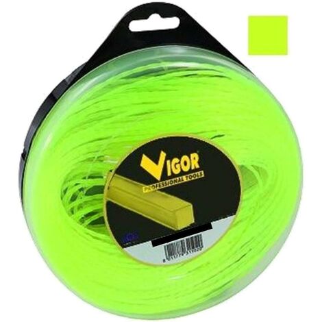 FILO DECESPUGLIATORE TAGLIAERBA VIGOR QUADRO IN NYLON GIALLO MT.30 MM 4