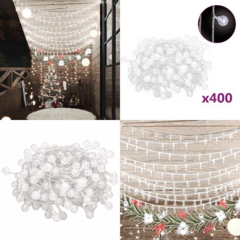 Filo di Luci Sferiche 40 m 400 LED Bianco Freddo 8 Funzioni - Luci natalizie - Luci per festa