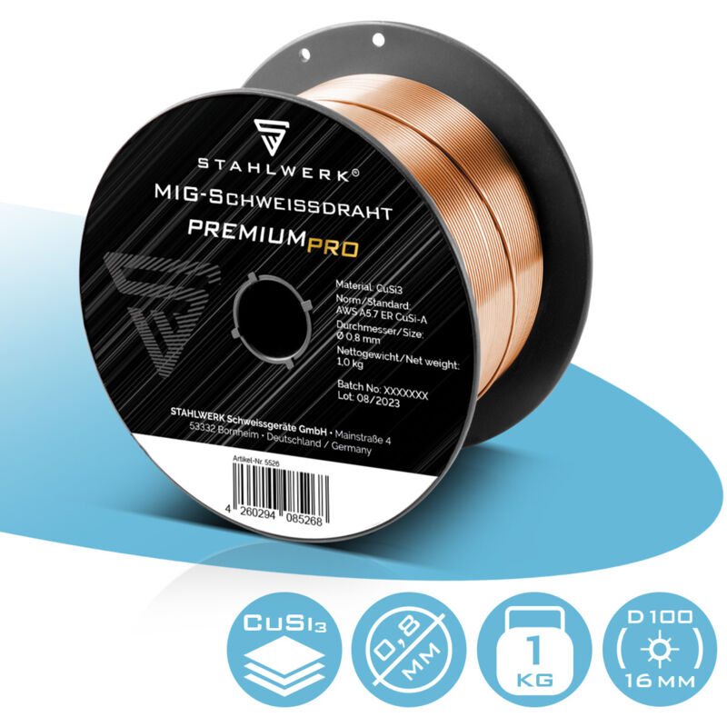 STAHLWERK filo per saldatura MIG MAG CuSi3 0,8 mm
