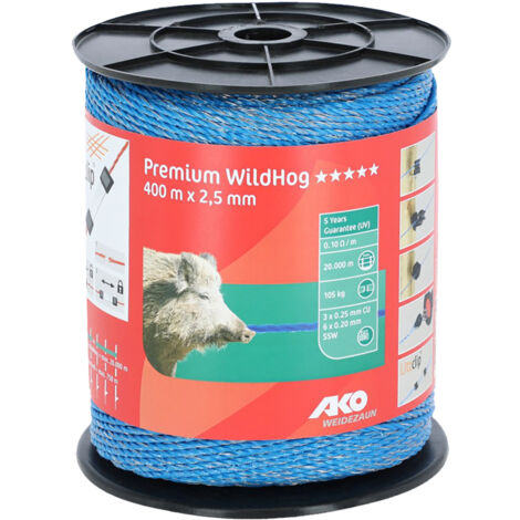 FILO ELETTRIFICATO TONDO PER RECINTO 'PREMIUM WILDHOG' mt. 400  - ALBERT KERBL