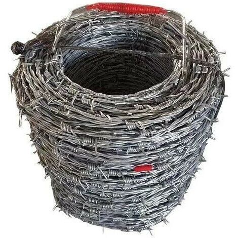 Filo Ferro Spinato Zincato Intrecciato Metallico Diametro 1,7 mm – Rotolo da 100 m
