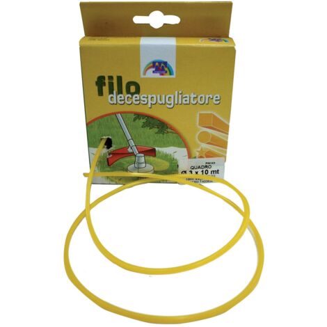 Filo in nylon giallo per decespugliatore tagliabordi sezione tonda   2,4 mm x 100 mt