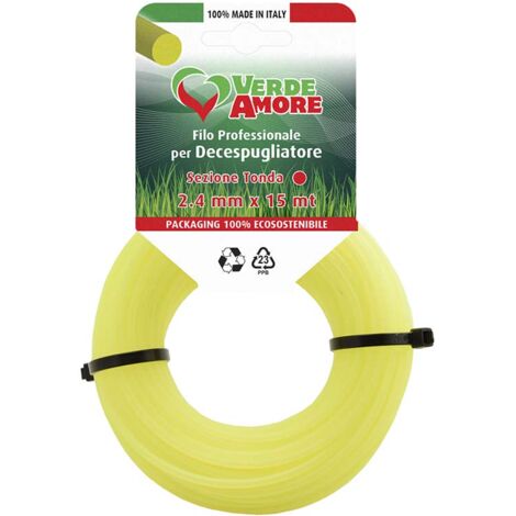 Filo nylon verde, Ø mm 2,4x15 mt