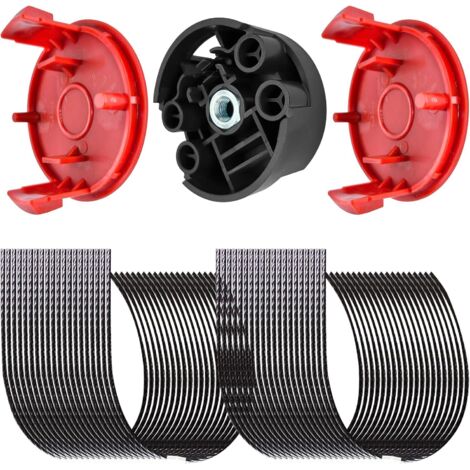 Filo per decespugliatore Bosch F016800431, 37 cm x 3,5 mm per decespugliatore AFS 23-37, testina di taglio F016F04839, copribobina per filo F016F04841 (40 pezzi + 2 + 1)