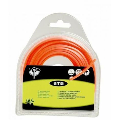 Filo per decespugliatore da 25m sezione quadrata Ø 4mm