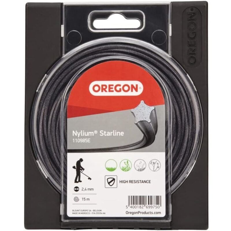 Filo per decespugliatore Etoile Nylium Starline Nero ø 2.0mm/15m Oregon 581222