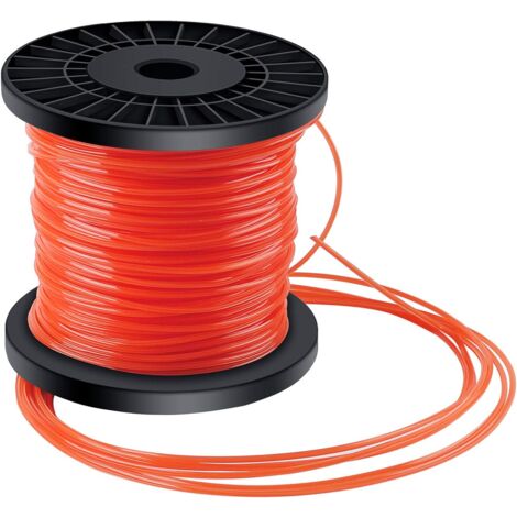 SJQKA Filo per decespugliatore Filo per tagliaerba in nylon a 5 lati, diametro filo 2,4 mm x 100 m, arancione rosso