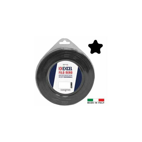 Filo Per Decespugliatore In Nylon Pentagono Nero - ø mm.3,3 in matassa da mt.40