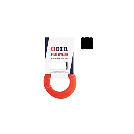 FILO PER DECESPUGLIATORE IN NYLON QUADRO ARANCIO  mm.4 in matassa da mt.50    EXCEL