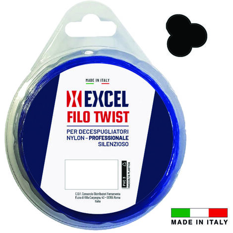 Filo per decespugliatore in nylon silenziato ritorto blu - ø mm.3 in matassa da mt.50
