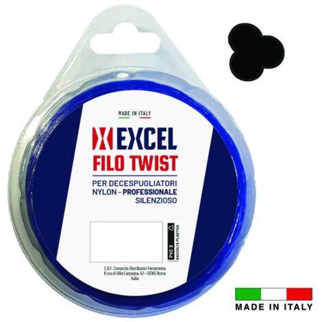 Filo Per Decespugliatore In Nylon Silenziato Ritorto Blu - ø mm.3,3 in matassa da mt.12