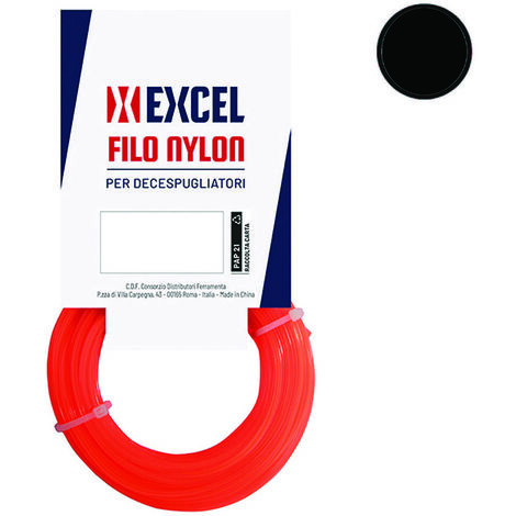 Filo per decespugliatore in nylon tondo arancio - ø mm.3,3 in matassa mt.100