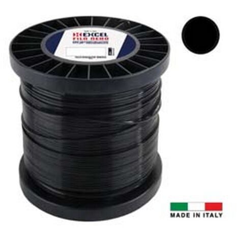 EXCEL FILO PER DECESPUGLIATORE IN NYLON TONDO PRO NERO - MM.2,4 IN MATASSA DA MT.349