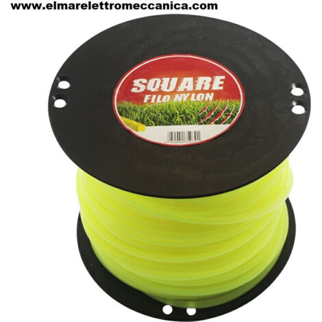 Filo per decespugliatore Rotolo 2 Kg filo Giallo Fluo Quadro diametro 2.7 mm Lunghezza 260 metri 600405