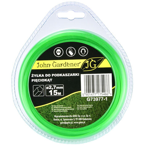 FILO PER DECESPUGLIATORE TAGLIAERBA SEZIONE 2,7mm PENTAGONALE 15m GEKO G73977-1
